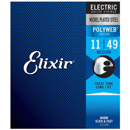 Elixir 12100 Polyweb Electric Guitar String Nickel Plated Steel (11-49)