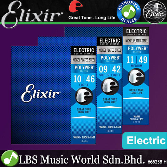 Elixir 12050 Polyweb Electric Guitar String Nickel Plated Steel Light Warm (10-46)