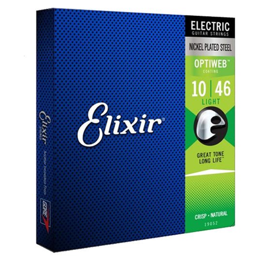 Elixir 19052 Optiweb Electric Guitar String Nickel Plated Steel Light Crisp Natural (10-46)