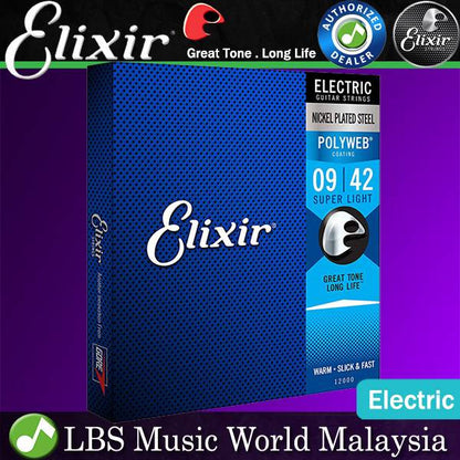 Elixir 12050 Polyweb Electric Guitar String Nickel Plated Steel Light Warm (10-46)