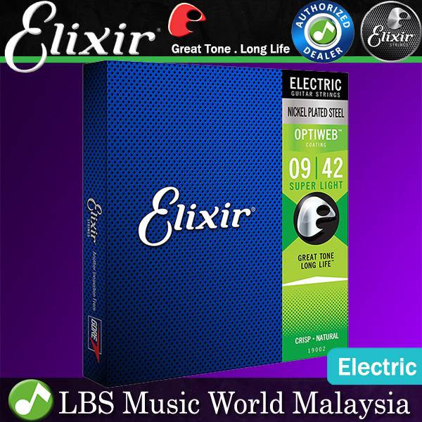 Elixir 19027 Optiweb Electric Guitar String Nickel Plated Steel Custom Light (09-46)