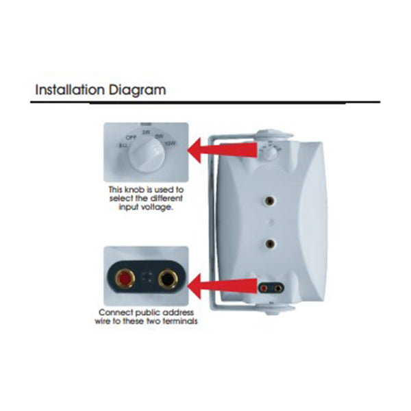 [Clearance] Emix EMWS-662W 20 Watt Wall Mount Speaker System - White (EMWS662W EMWS 662W)