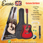 ENCORE EWP-100RB Redburst Dreadnought Black Acoustic Guitar Bundle Starter Pack Package
