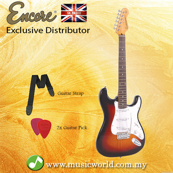 Encore E6SB Electric Guitar 3 Tone Sunburst Solid Body Electric Guitar