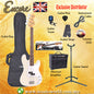 ENCORE EBP-E4VW White Bass Guitar Package Starter Pack Electric Bass Guitar Bundle