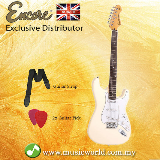 ENCORE E6VW Electric Guitar Vintage White Full Size Electric Guitar