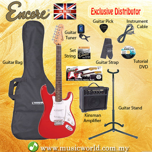 ENCORE EBP-E6RED RED Electric Guitar Package Starter Pack Electric Guitar Bundle