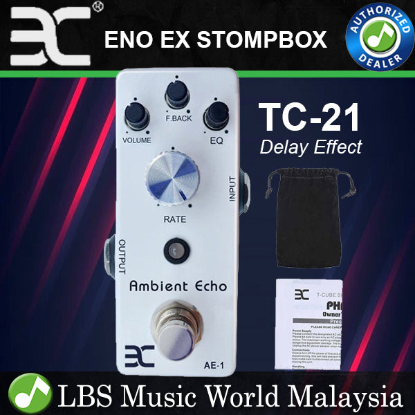 Eno Music TC-21 Ambient Echo Delay Guitar Effect Processor Pedal (TC21)