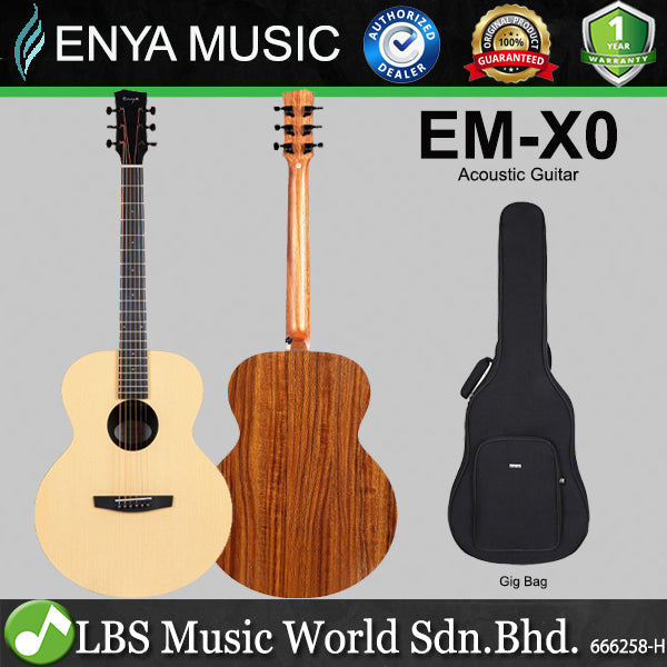 Enya EM-X0 36 Inch Parlour European Spruce Top Acoustic Guitar with Gig Bag (EM X0)