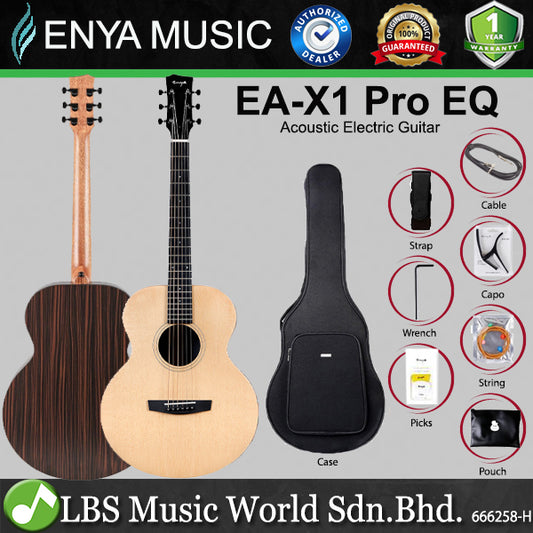 Enya EA-X1 Pro EQ 41 Inch Solid Spruce Top Acoustic Electric Guitar Guitar with Bag (EA X1)
