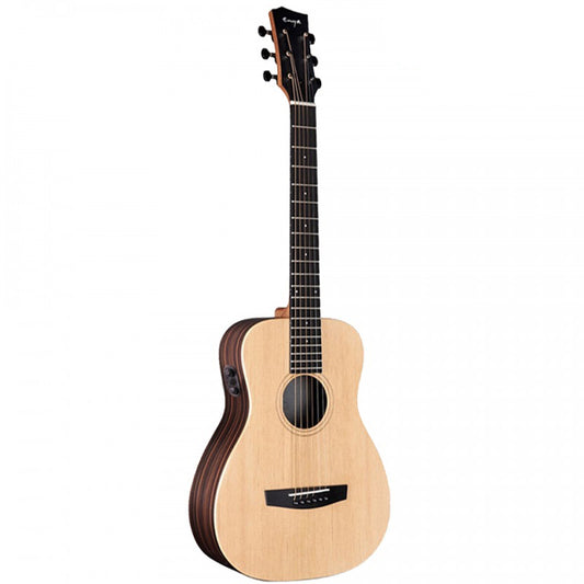 Enya EB-X1 Pro EQ 34 Inch Solid Spruce Top Acoustic Electric Guitar with Bag - Natural (EB X1)