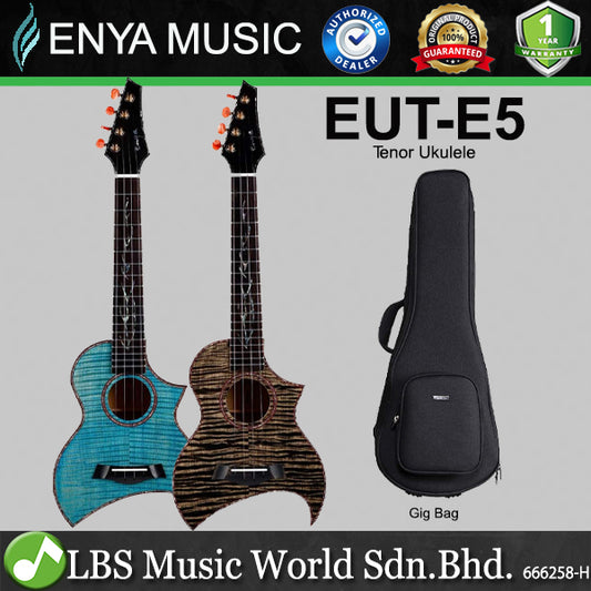 Enya EUT-E5 26 Inch Solid Flame Maple Tenor Ukulele with Bag (EUT E5)