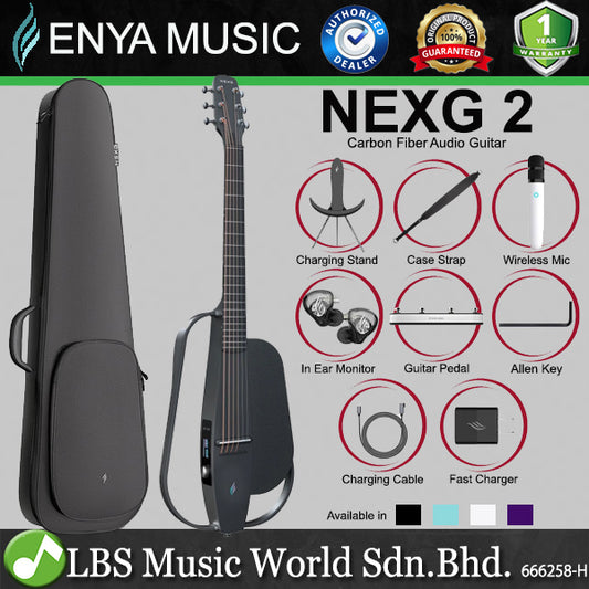 Enya NEXG 2 38 Inch Carbon Fiber Acoustic Electric Guitar Built in Speaker, Preamp and Microphone
