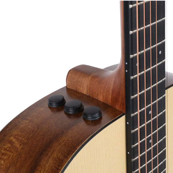 Enya EM-X0 EQ 36 Inch Parlour European Spruce Top Acoustic Electric Guitar with Gig Bag (EM X0)