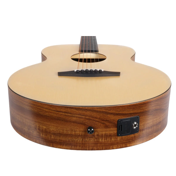 Enya EM-X0 EQ 36 Inch Parlour European Spruce Top Acoustic Electric Guitar with Gig Bag (EM X0)