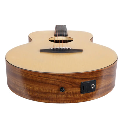 Enya EM-X0 EQ 36 Inch Parlour European Spruce Top Acoustic Electric Guitar with Gig Bag (EM X0)