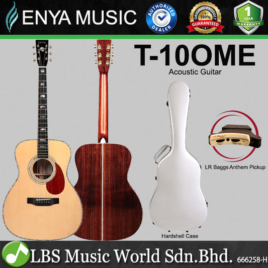 Enya T-10OM Adirondack Spruce Acoustic Electric Guitar with Hardshell Case (T 10OME)