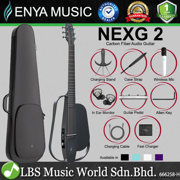 Enya NEXG 2 38 Inch Carbon Fiber Acoustic Electric Guitar Built in Speaker, Preamp and Microphone