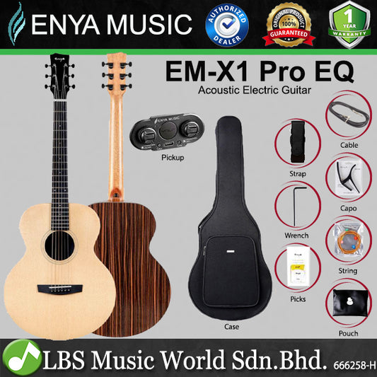 Enya EM-X1 Pro EQ 36 Inch HPL Acoustic Electric Guitar with Bag (EM X1)
