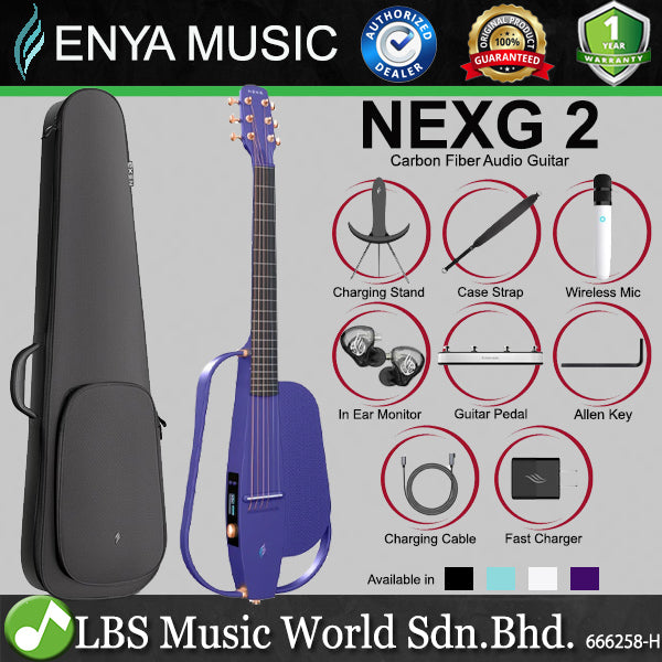 Enya NEXG 2 38 Inch Carbon Fiber Acoustic Electric Guitar Built in Speaker, Preamp and Microphone