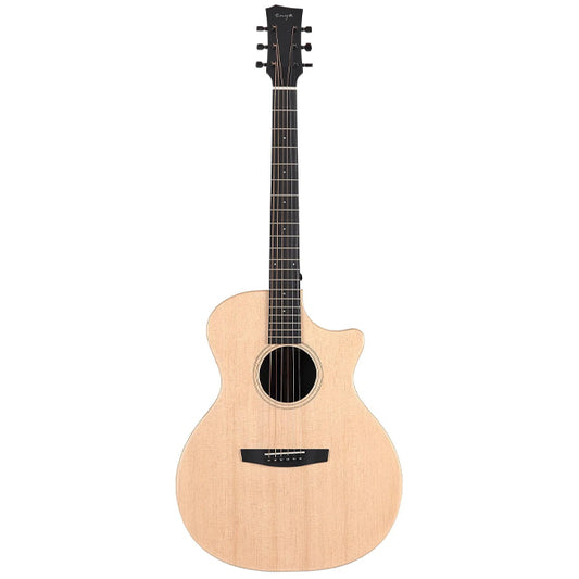 Enya EGA-X1 Pro Grand Auditorium Cutaway Solid Spruce Top Acoustic Guitar with Gig Bag (EGA X1)