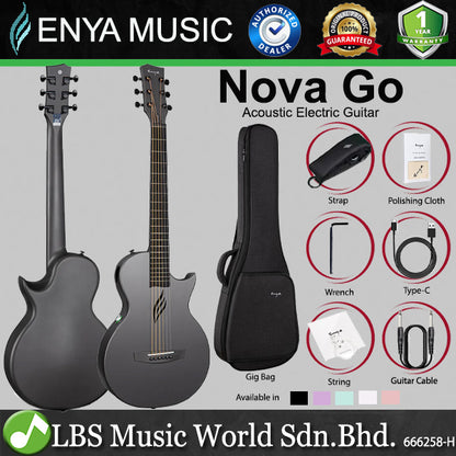 Enya Nova Go & Nova Go SP1 35 Inch Carbon Fiber and Polycarbonate Acoustic Guitar with Gig Bag