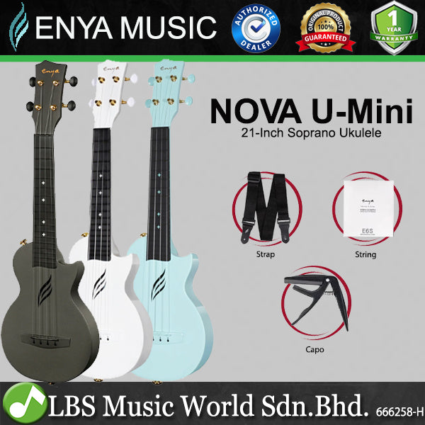 Enya Nova U Mini 21 Inch Carbon Fiber Soprano Ukulele with Case