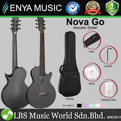 Enya Nova Go & Nova Go SP1 35 Inch Carbon Fiber and Polycarbonate Acoustic Guitar with Gig Bag