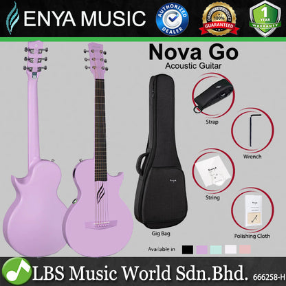 Enya Nova Go & Nova Go SP1 35 Inch Carbon Fiber and Polycarbonate Acoustic Guitar with Gig Bag