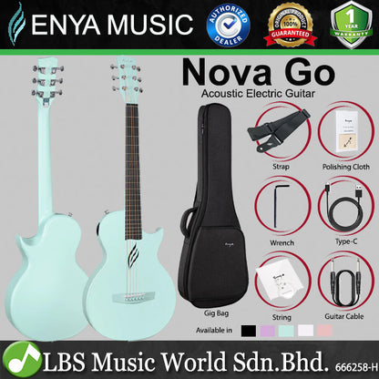 Enya Nova Go & Nova Go SP1 35 Inch Carbon Fiber and Polycarbonate Acoustic Guitar with Gig Bag