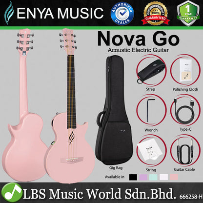 Enya Nova Go & Nova Go SP1 35 Inch Carbon Fiber and Polycarbonate Acoustic Guitar with Gig Bag