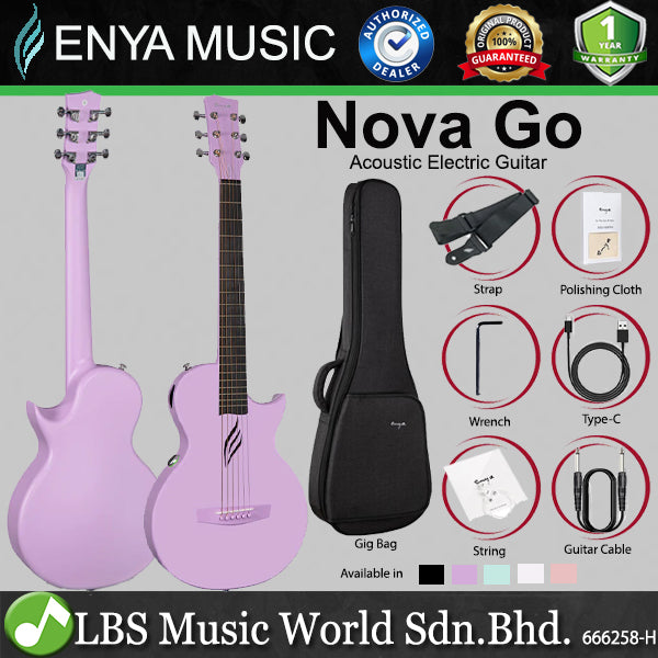 Enya Nova Go & Nova Go SP1 35 Inch Carbon Fiber and Polycarbonate Acoustic Guitar with Gig Bag