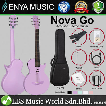Enya Nova Go & Nova Go SP1 35 Inch Carbon Fiber and Polycarbonate Acoustic Guitar with Gig Bag