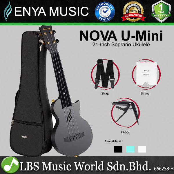 Enya Nova U Mini 21 Inch Carbon Fiber Soprano Ukulele with Case
