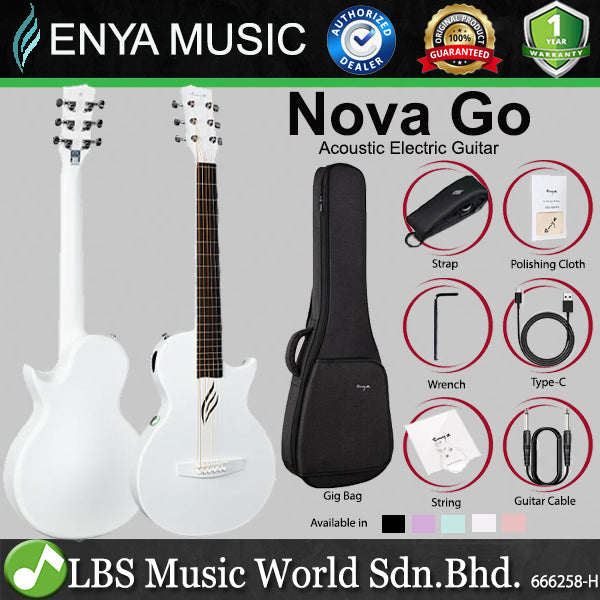 Enya Nova Go & Nova Go SP1 35 Inch Carbon Fiber and Polycarbonate Acoustic Guitar with Gig Bag