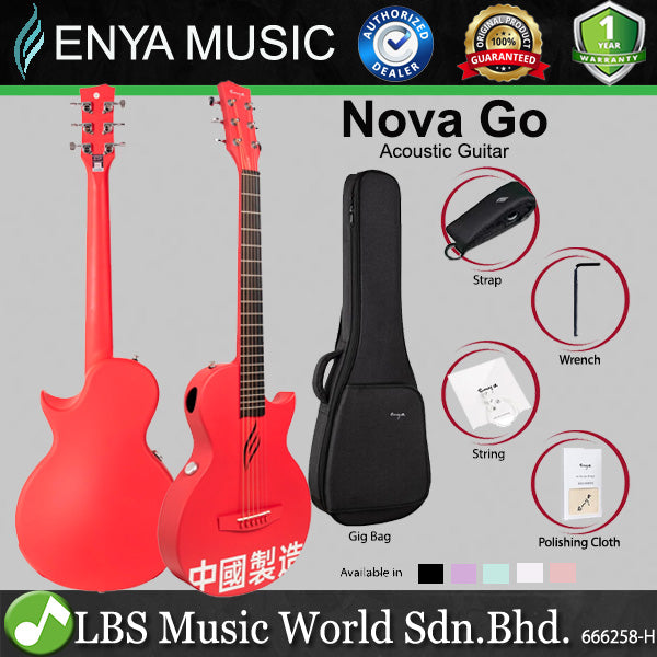 Enya Nova Go & Nova Go SP1 35 Inch Carbon Fiber and Polycarbonate Acoustic Guitar with Gig Bag