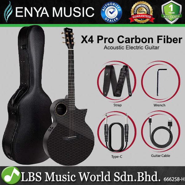 Enya X4 Pro 41 Inch Carbon Fiber Acoustic Electric Guitar with Built in Tuner