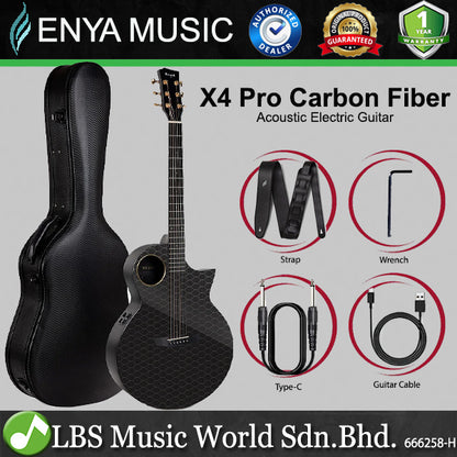 Enya X4 Pro 41 Inch Carbon Fiber Acoustic Electric Guitar with Built in Tuner