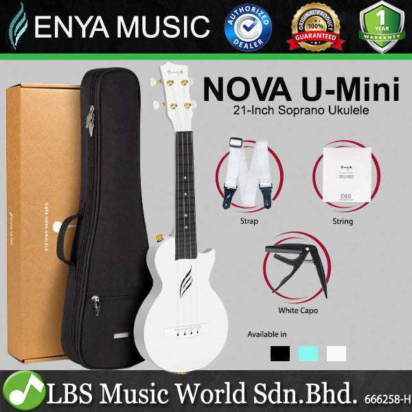 Enya Nova U Mini 21 Inch Carbon Fiber Soprano Ukulele with Case