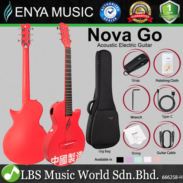 Enya Nova Go & Nova Go SP1 35 Inch Carbon Fiber and Polycarbonate Acoustic Guitar with Gig Bag