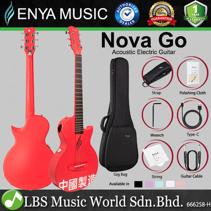 Enya Nova Go & Nova Go SP1 35 Inch Carbon Fiber and Polycarbonate Acoustic Guitar with Gig Bag