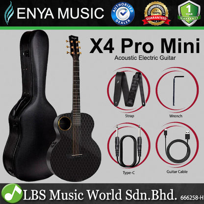 Enya X4 Pro 41 Inch Carbon Fiber Acoustic Electric Guitar with Built in Tuner