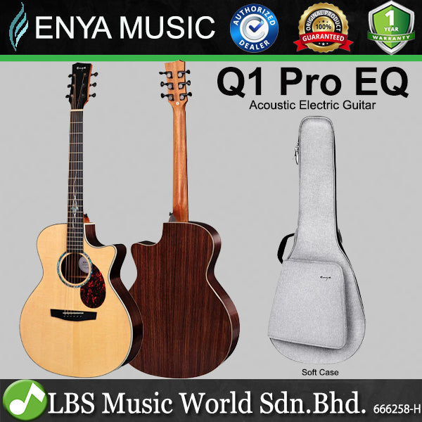 Enya EGA-Q1 Pro 41 Inch Solid Sitka Spruce Top Rosewood Back and Side Acoustic Electric Guitar (EGA Q1)