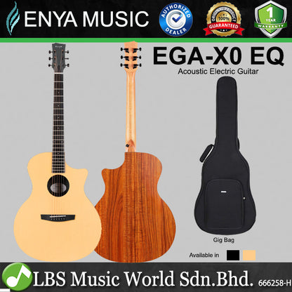 Enya EGA-X0 EQ 41 Inch Grand Auditorium Spruce Top Acoustic Electric Guitar with Gig Bag (EGA X0)
