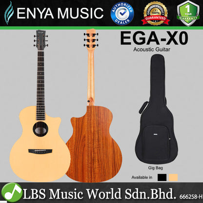 Enya EGA-X0 41 Inch Grand Auditorium Spruce Top Acoustic Guitar with Gig Bag (EGA X0)