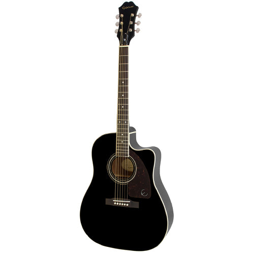 Epiphone AJ-220SCE Solid Top Acoustic Electric Guitar With Built in Pickup Ebony Black (AJ220S AJ200SCE)