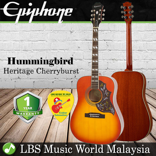 Epiphone Hummingbird Solid Top Acoustic Guitar Keith Richards Artist Guitars - Heritage Cherryburst