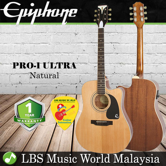 Epiphone PRO-1 ULTRA Solid Top Acoustic Electric Guitar Cutaway Natural (PRO 1 ULTRA)