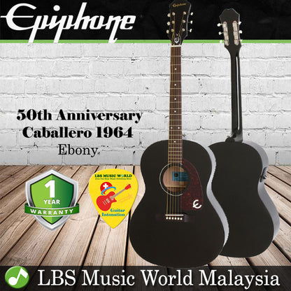 Epiphone Limited Edition 50th Anniversary 1964 Caballero Acoustic Electric Guitar Black Ebony