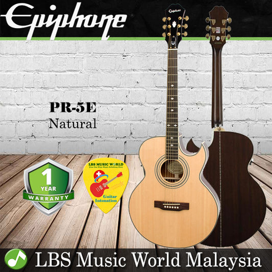 Epiphone PR-5E Acoustic Electric Guitar With Built in Pickup Natural (PR5E)